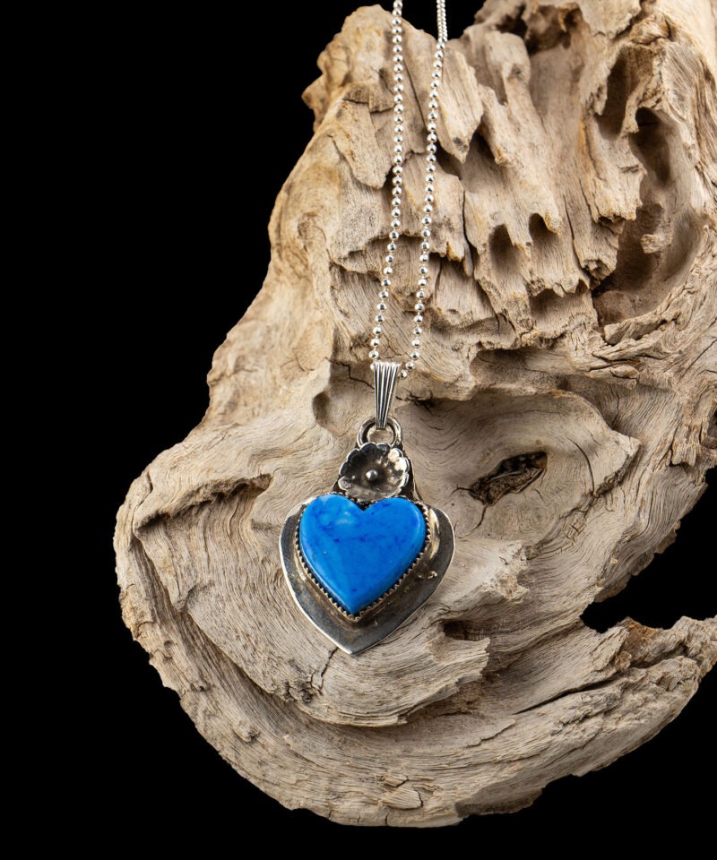 J155 Denim Lapis Heart with Western Daisy - Image 2