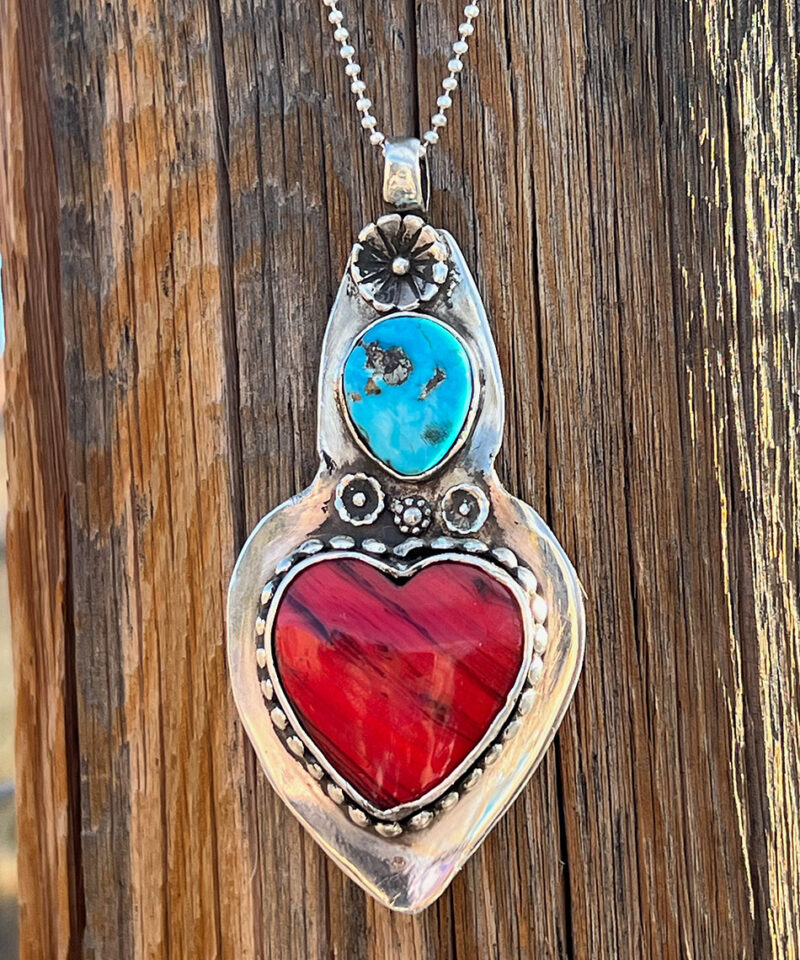 J160 Large Rosarita Heart with Sierra Bella Turquoise - Image 4