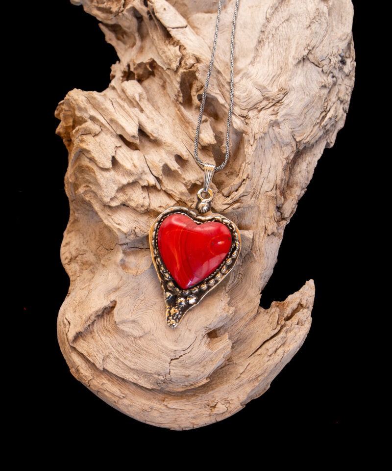 J159 Large Rosarita Heart with Flowers & Beads - Image 3