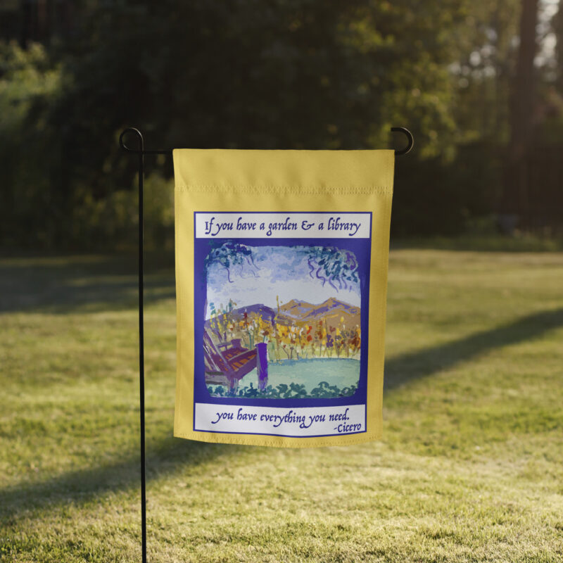 A GARDEN AND A LIBRARY - Garden Flag - Image 3