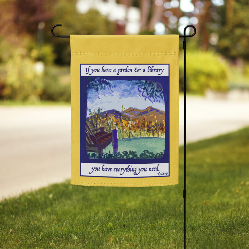 A GARDEN AND A LIBRARY - Garden Flag - Image 2