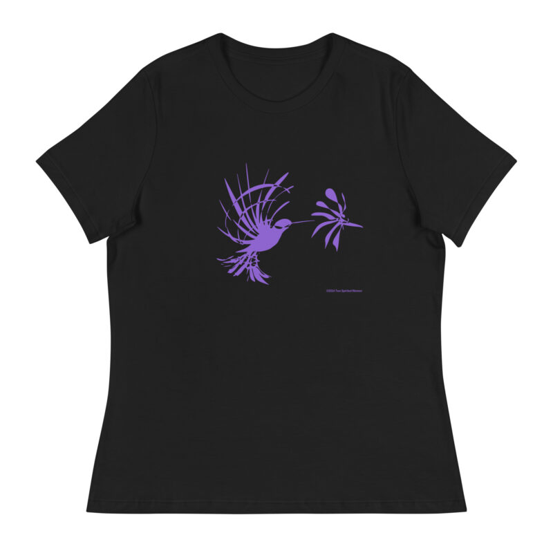 PURPLE HUMMINGBIRD - Women's Relaxed T-Shirt - Image 3
