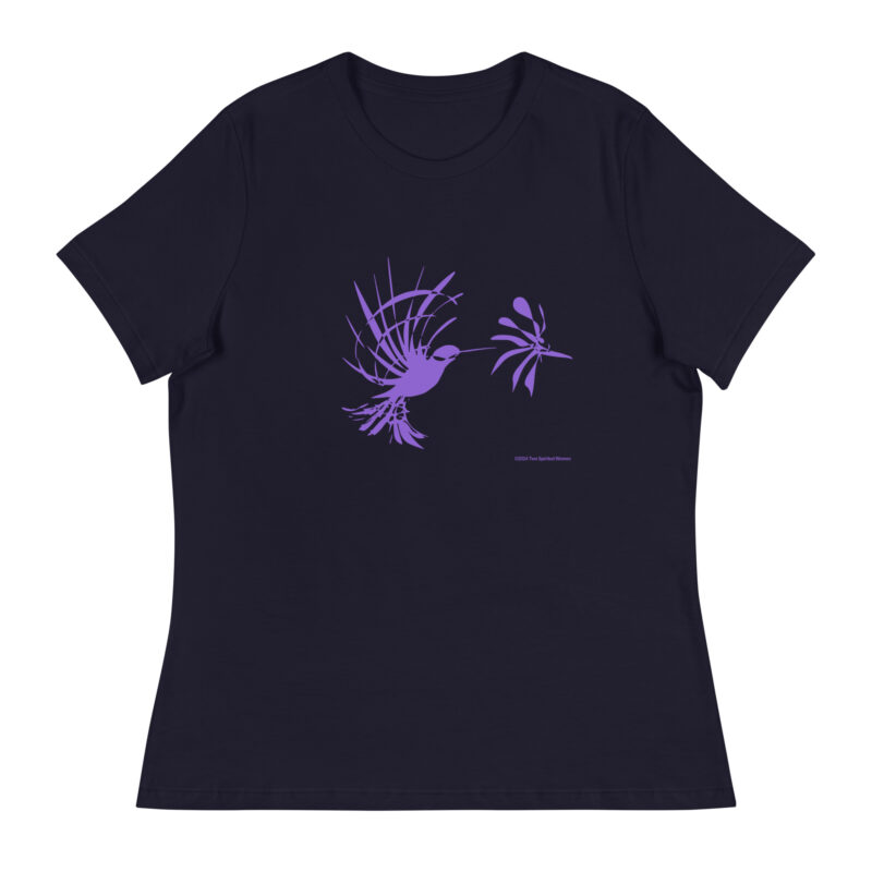 PURPLE HUMMINGBIRD - Women's Relaxed T-Shirt - Image 2
